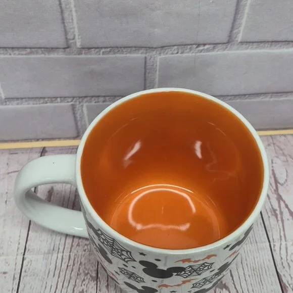 Disney Mickey Mouse 16oz Bats Spider Webs Halloween Ceramic Mug, New - Picture 3 of 4